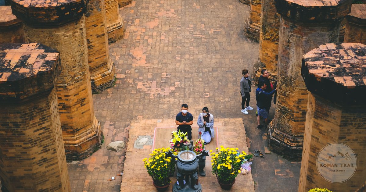 People praying at the Po Nagar Cham towers, Nha Trang, Vietnam