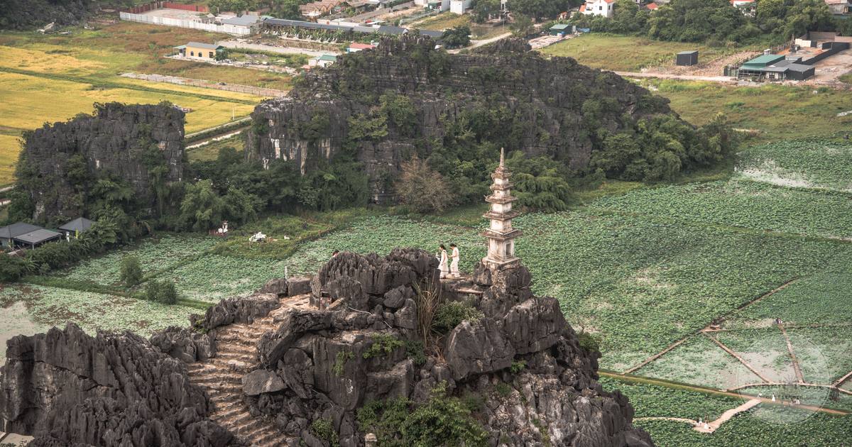 Aerial view of the landscape at Mua Cave, Ninh Binh, Vietnam