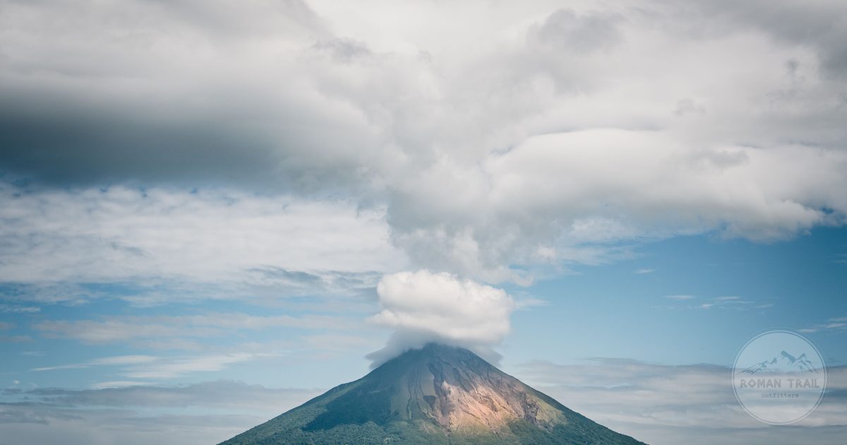 Volcán Concepción under cloud above Lake Nicaragua
