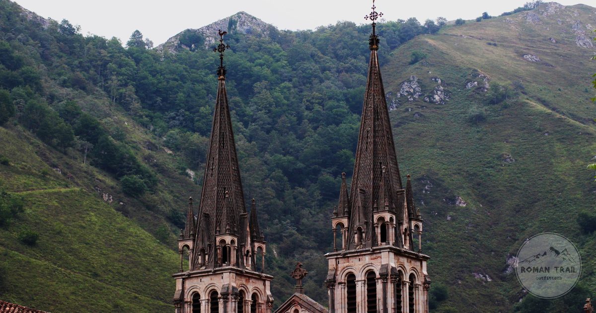 Gothic architecture of a historic basilica at Oviedo, Asturias, Spain