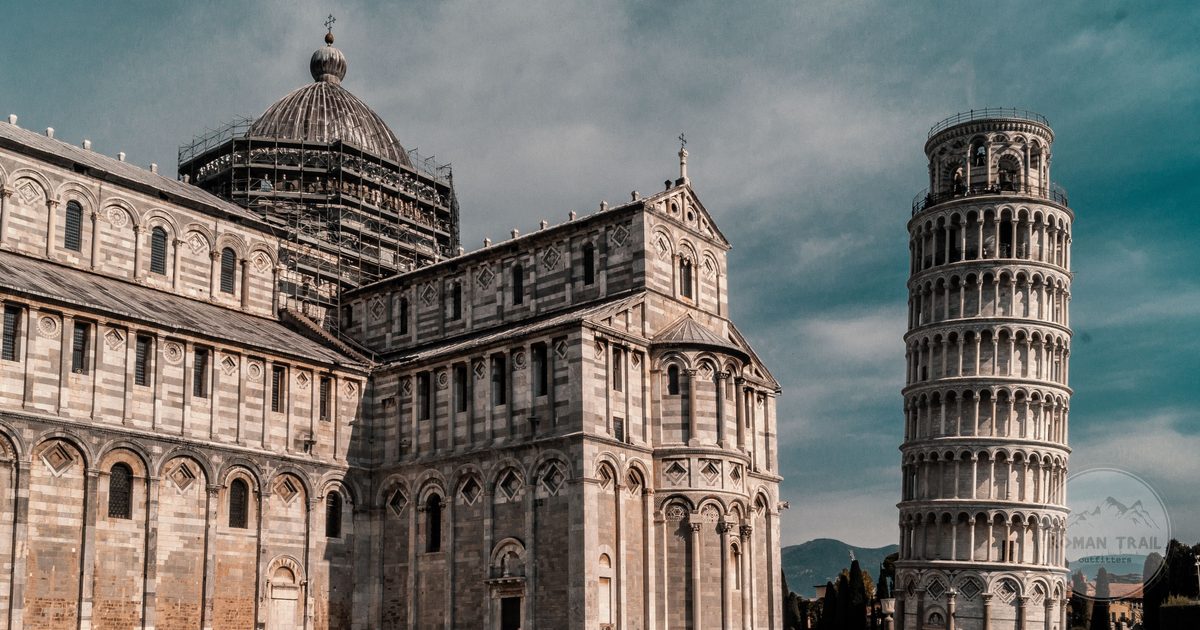 The Leaning Tower and Pisa Cathedral in the Piazza dei Miracoli, Italy