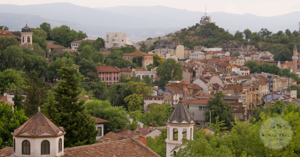Historic architecture in the old town of Plovdiv, Bulgaria