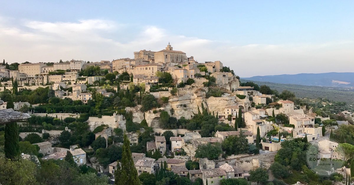 Panoramic view of the hilltop village of Gordes in Provence, France