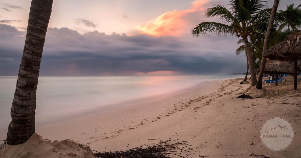 Sunset over the beach at Punta Cana, Dominican Republic