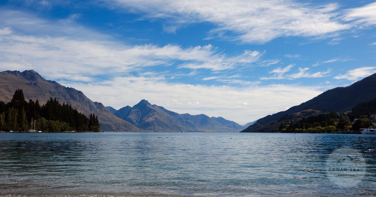 Lake Wakatipu and the surrounding mountains at Queenstown, New Zealand