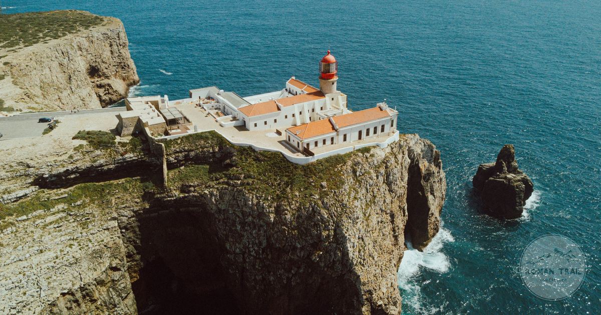 The Cabo de Sao Vicente lighthouse on the cliffs, Portugal