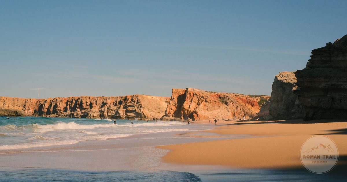 Cliffs above Tonel Beach at sunrise, Sagres, Portugal
