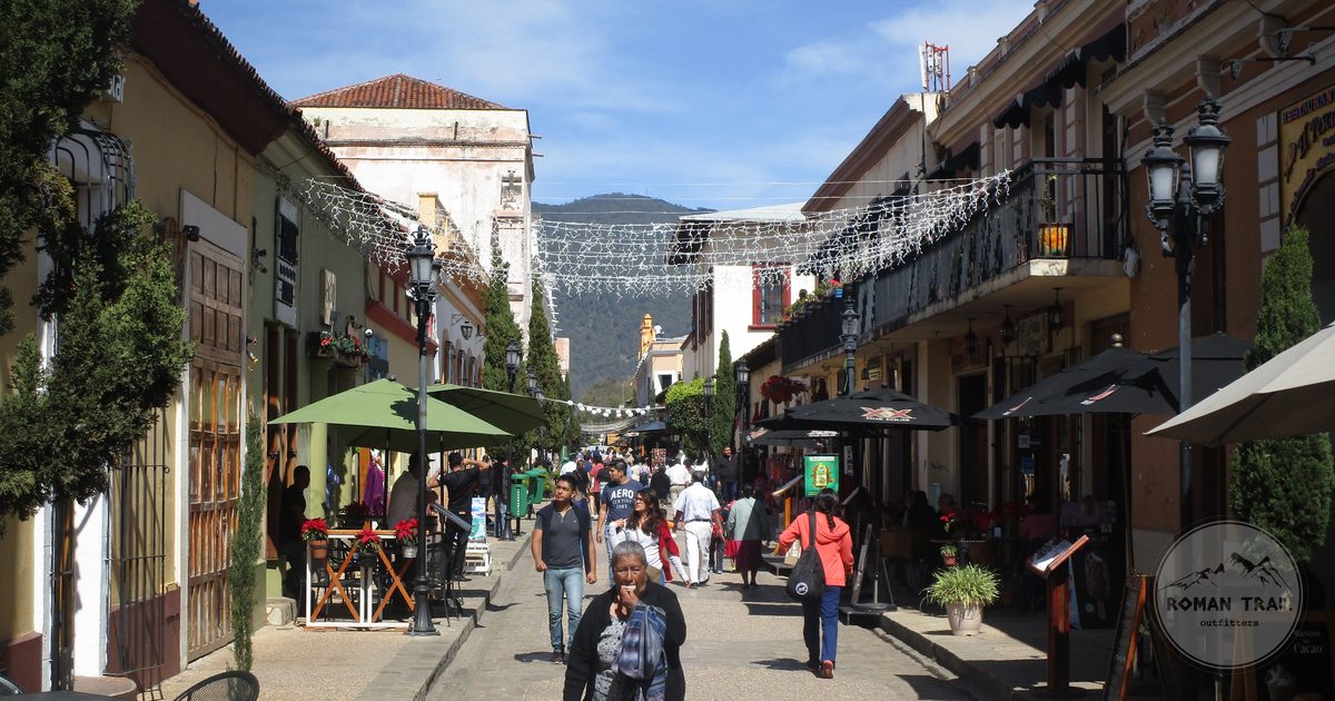 A busy street in San Cristobal de las Casas, Chiapas, Mexico
