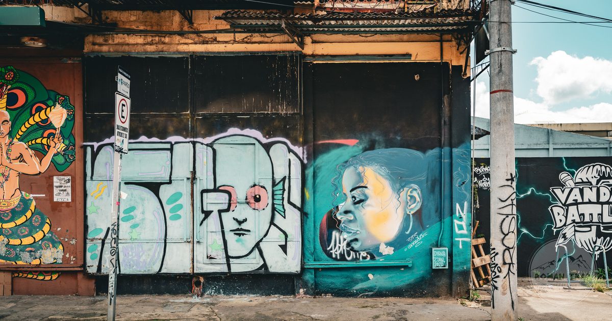 Street art on an urban wall in San Jose, Costa Rica