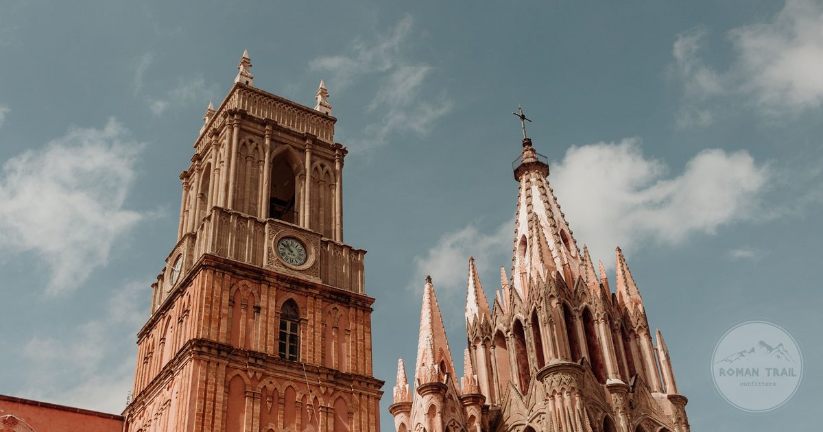 The Parroquia de San Miguel Arcangel rising above San Miguel de Allende, Mexico
