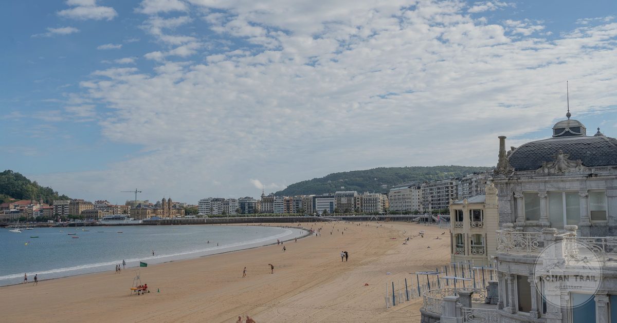 San Sebastian beach with the cityscape behind, Spain