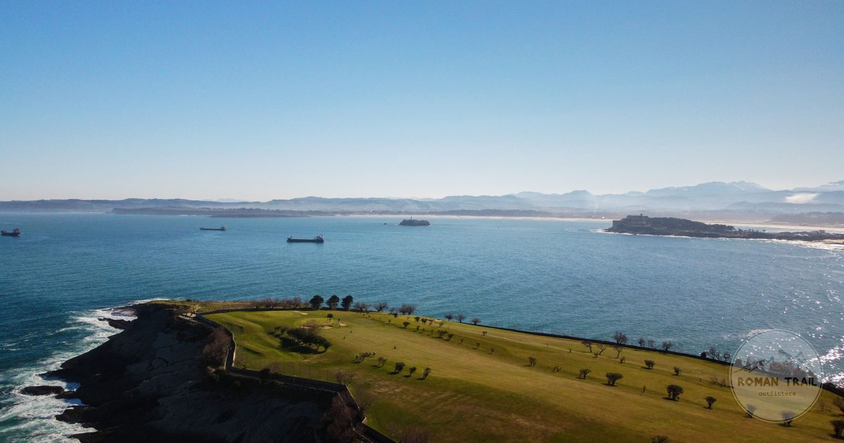 Aerial view of the coastline at Santander, Cantabria, Spain