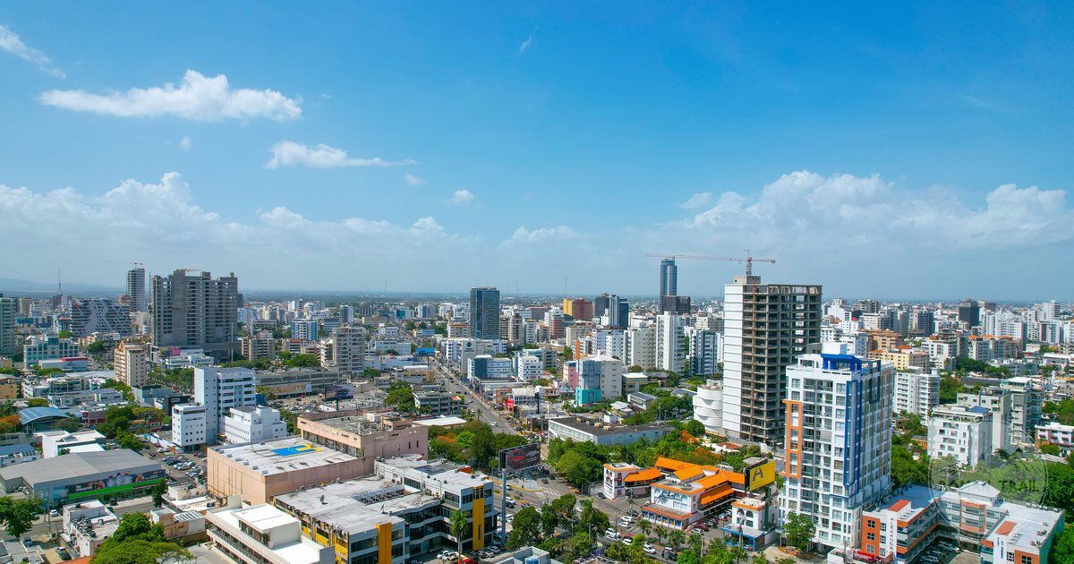 Aerial view of the Santo Domingo skyline, Dominican Republic