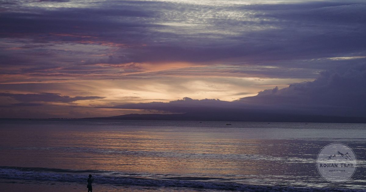 Sunrise over the shore at Sanur Beach, Bali, Indonesia