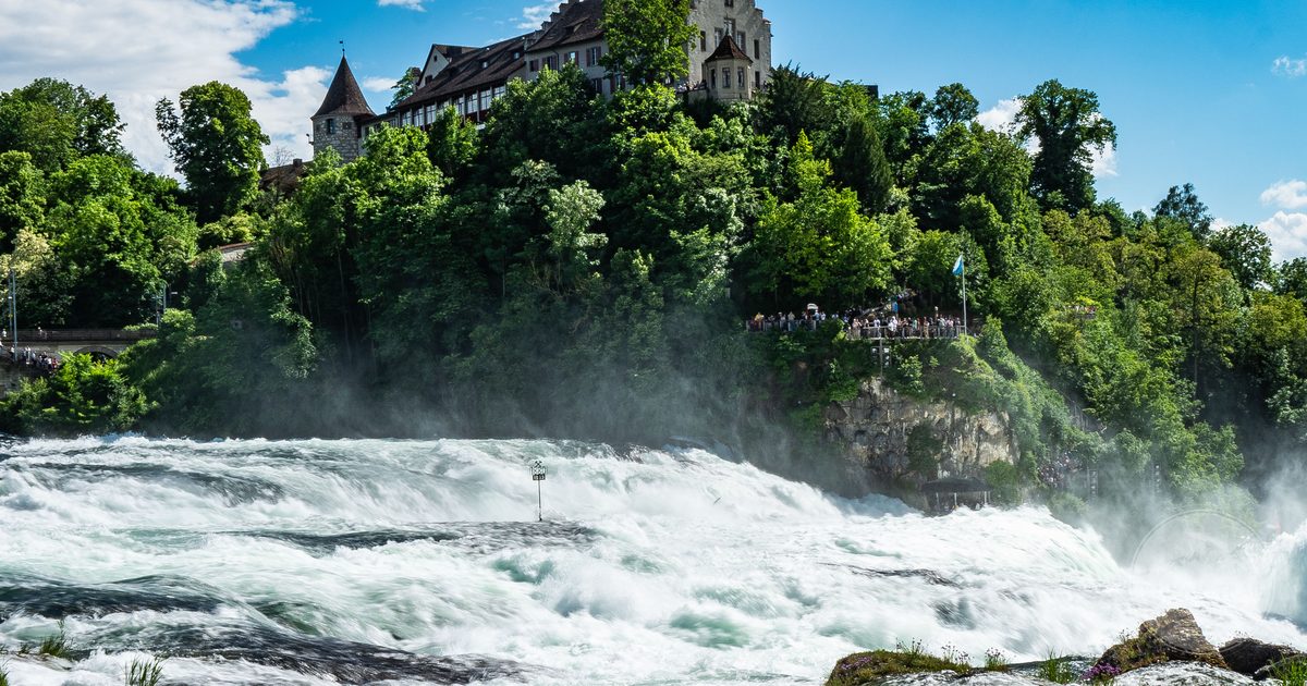 The Rhine Falls and the castle at Schaffhausen, Switzerland