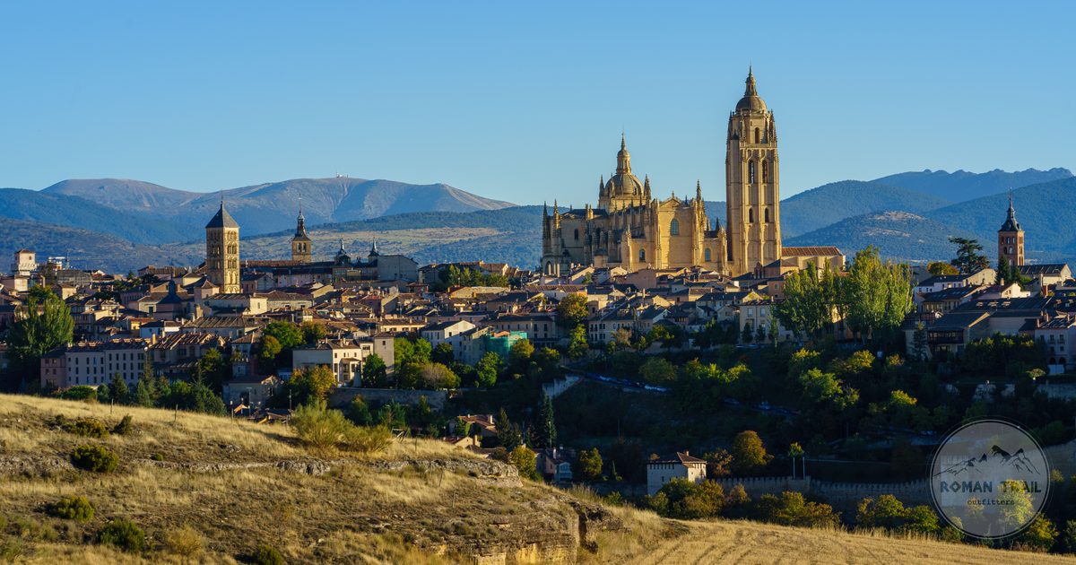 Panoramic view of Segovia with its cathedral and medieval architecture, Spain