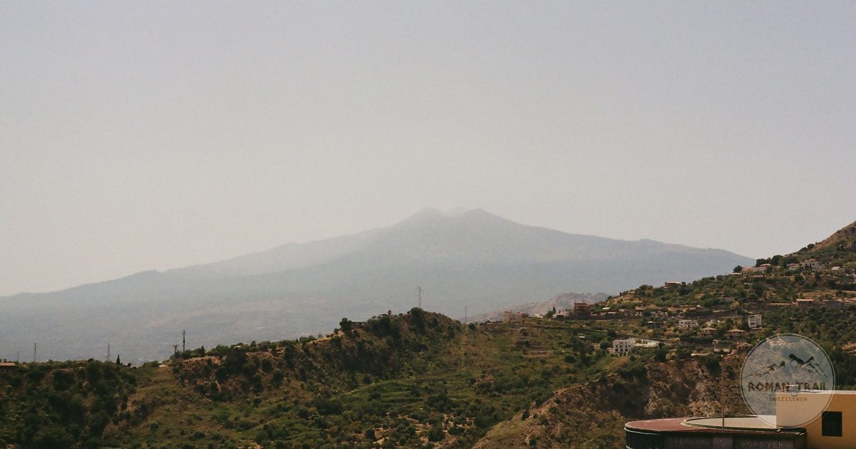 Mount Etna seen from Taormina, Sicily, Italy
