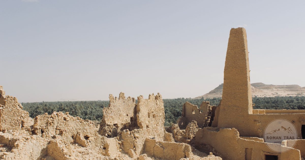 The ruins of an oracle temple in the arid landscape of Matrouh Governorate, Egypt