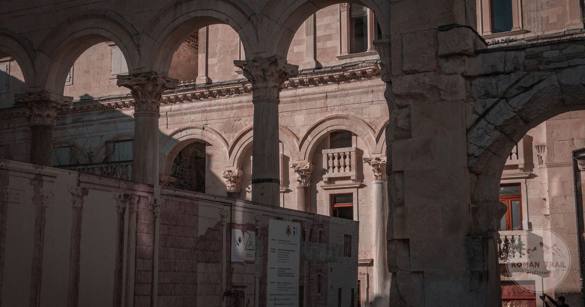 Roman archways inside Diocletian's Palace in Split, Croatia