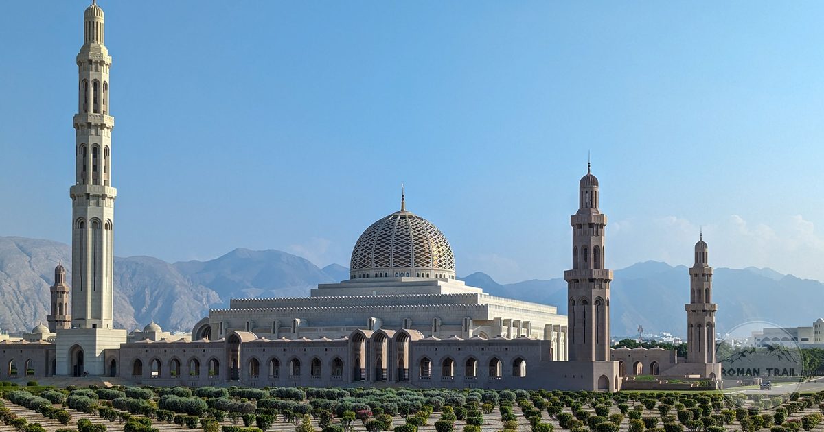 Minarets of the Sultan Qaboos Grand Mosque in Muscat, Oman