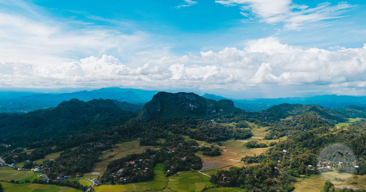 Green mountains and highland landscape in Sulawesi, Indonesia
