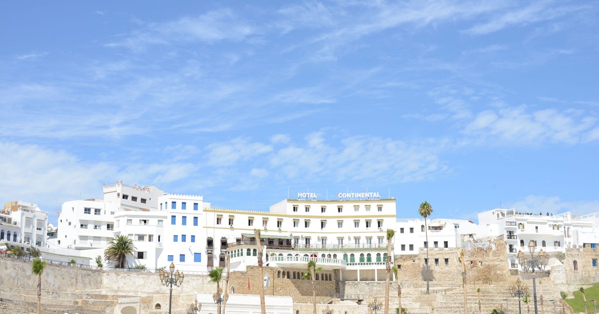 The historic Hotel Continental above the old town of Tangier, Tangier packing list for women by Roman Trail Outfitters