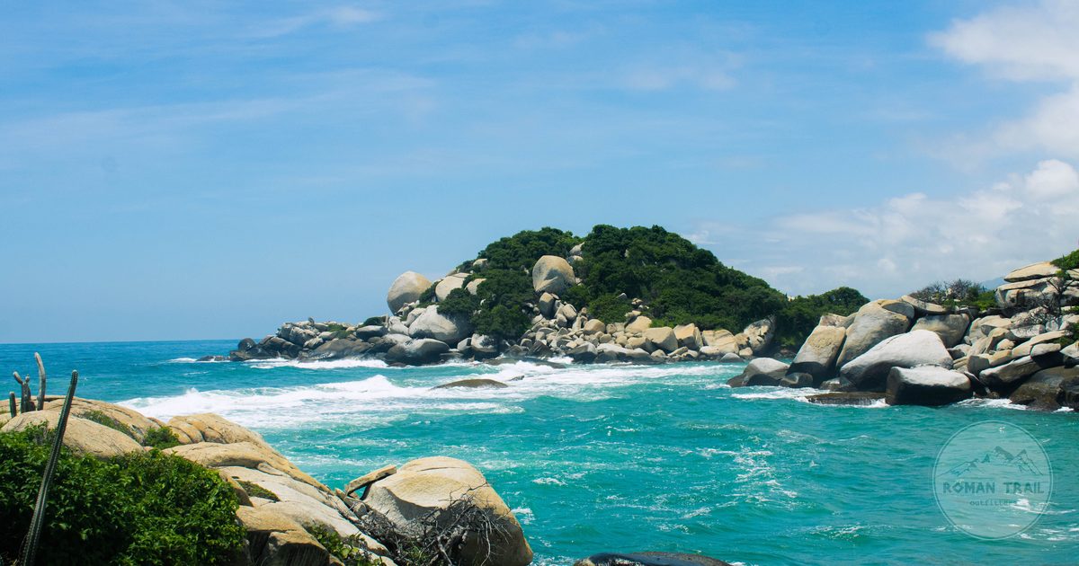 Rocks and turquoise sea at Tayrona National Park, Colombia