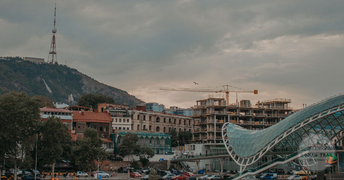 The Bridge of Peace over the Mtkvari river in Tbilisi, Georgia