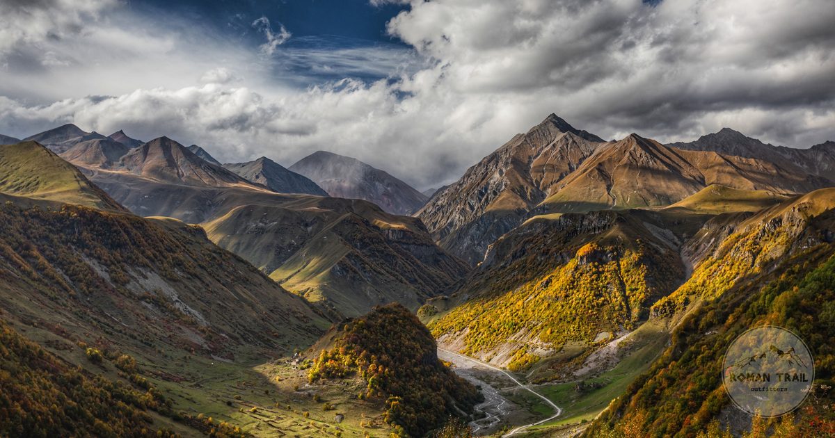 Autumn colour in the Caucasus mountains at Gudauri, Georgia