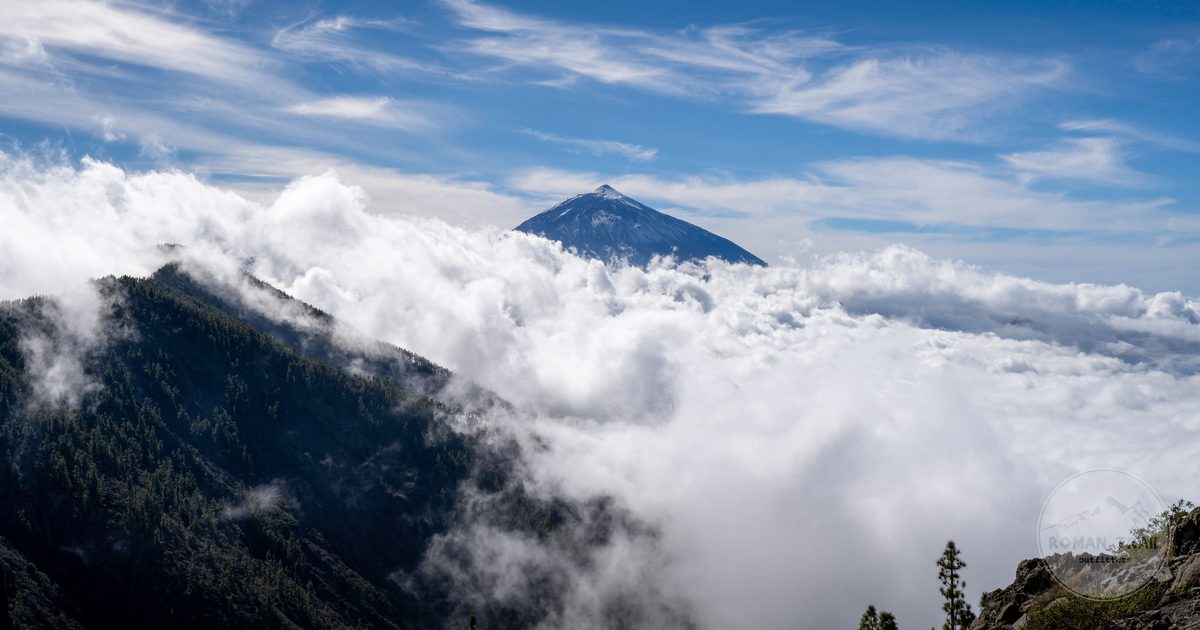 Mount Teide surrounded by cloud in the Canary Islands