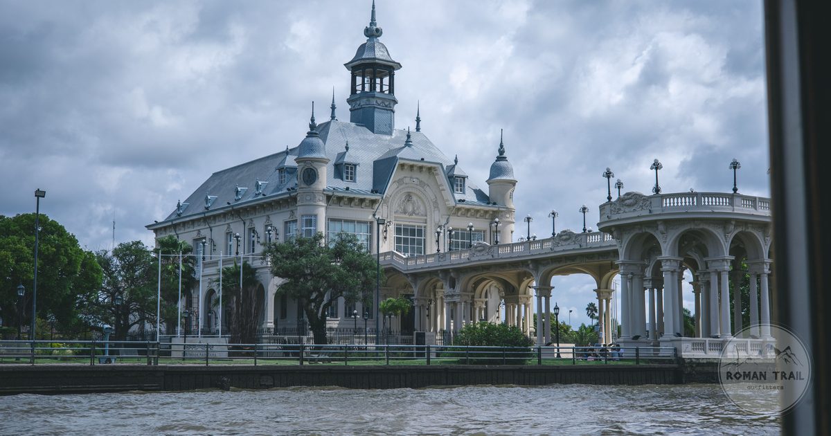 The Tigre Art Museum seen across the river, Buenos Aires province, Argentina