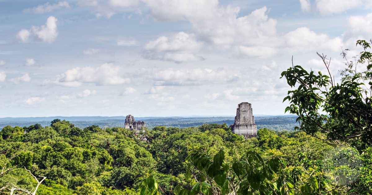 Maya ruins in the jungle of Tikal National Park, Guatemala