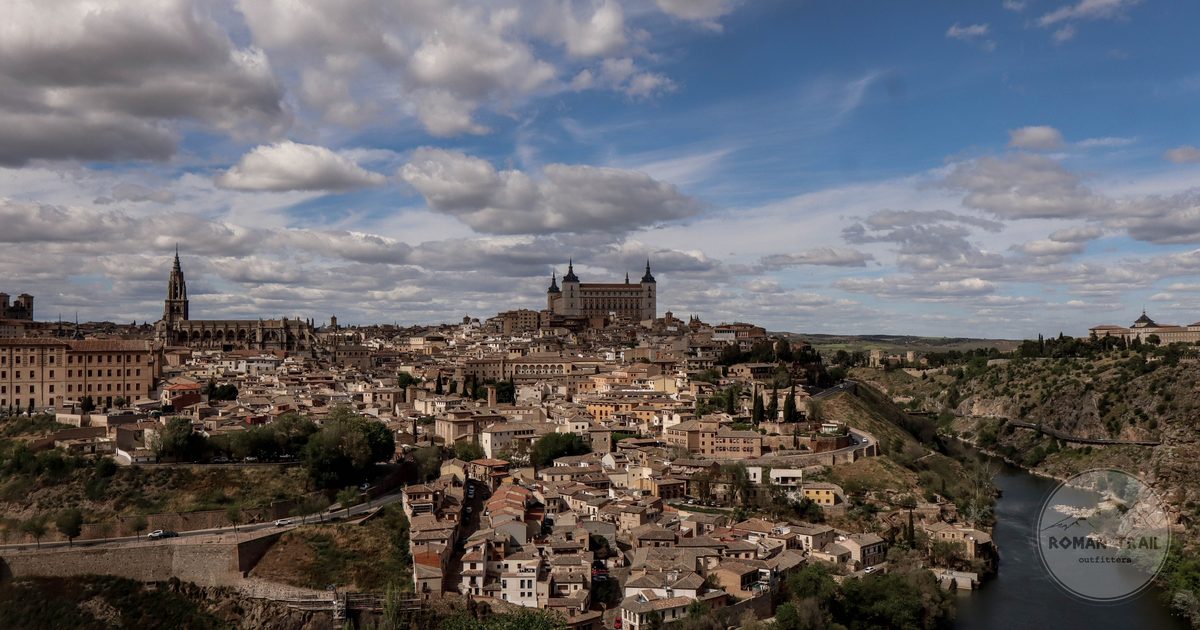 Panoramic view of Toledo with the Alcazar above the Tagus, Spain