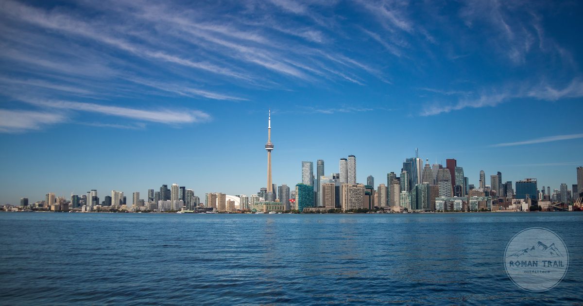 The Toronto city skyline seen from the waterfront, Canada