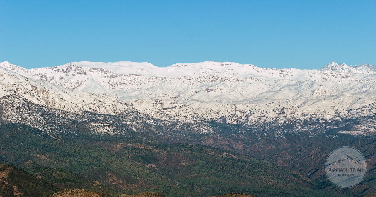 Snow covered peaks of the Atlas Mountains, Morocco