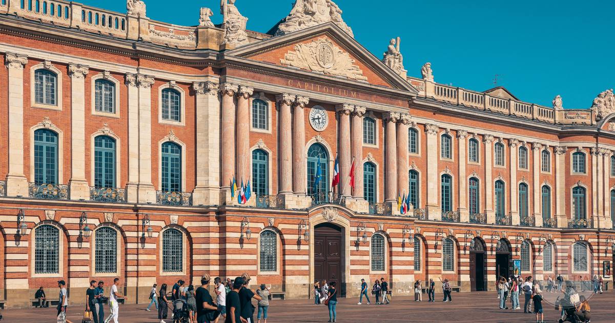 The Capitole de Toulouse and its plaza in the sunshine, France