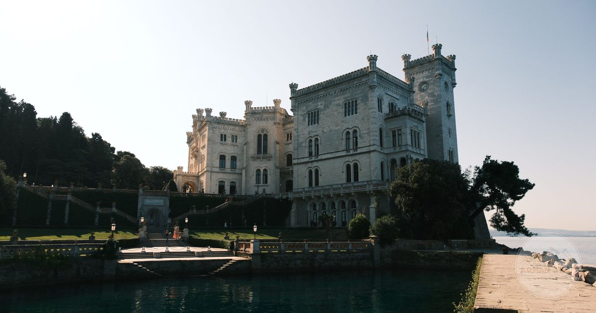 Miramare Castle above the Adriatic at Trieste, Italy