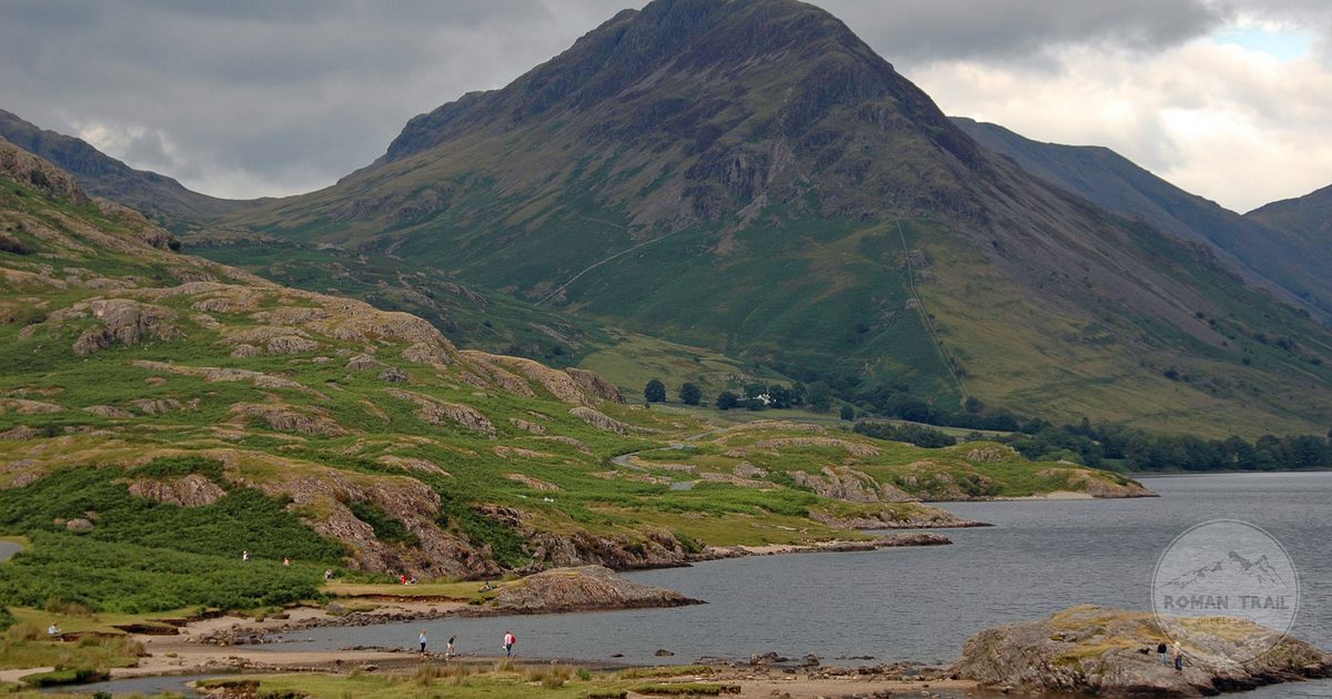 Mountains above a lake in the Lake District, England