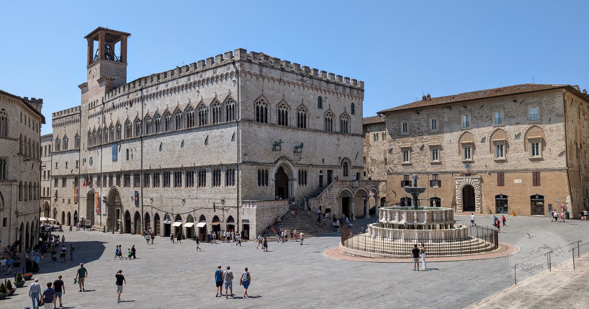 The Palazzo dei Priori in medieval Perugia, Umbria, Italy