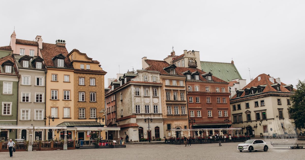 Historic buildings on the Old Town square in Warsaw, Poland