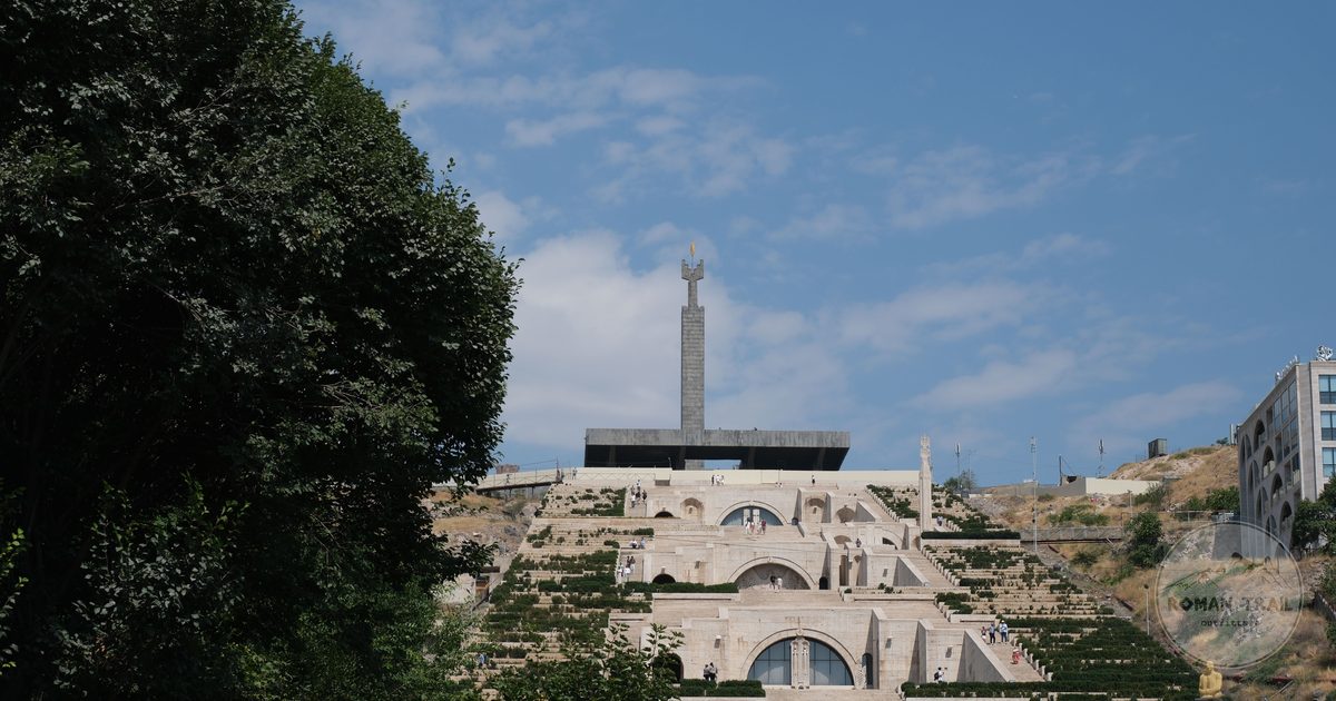 The Cascade complex in Yerevan, Armenia, under a clear sky