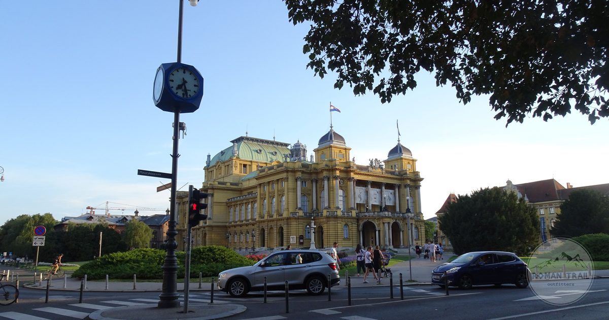 The Croatian National Theatre in Zagreb on a sunny day