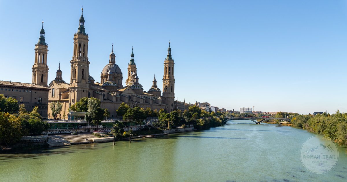 The Basilica del Pilar above the Ebro river at Zaragoza, Spain