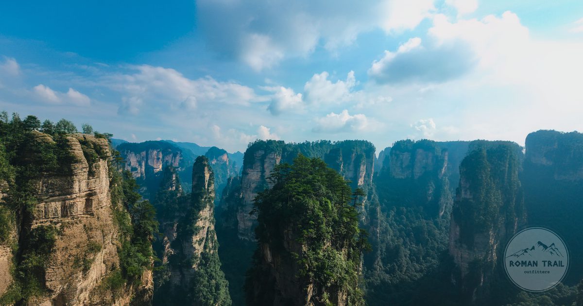 Rock formations and forest in Zhangjiajie, Hunan, China