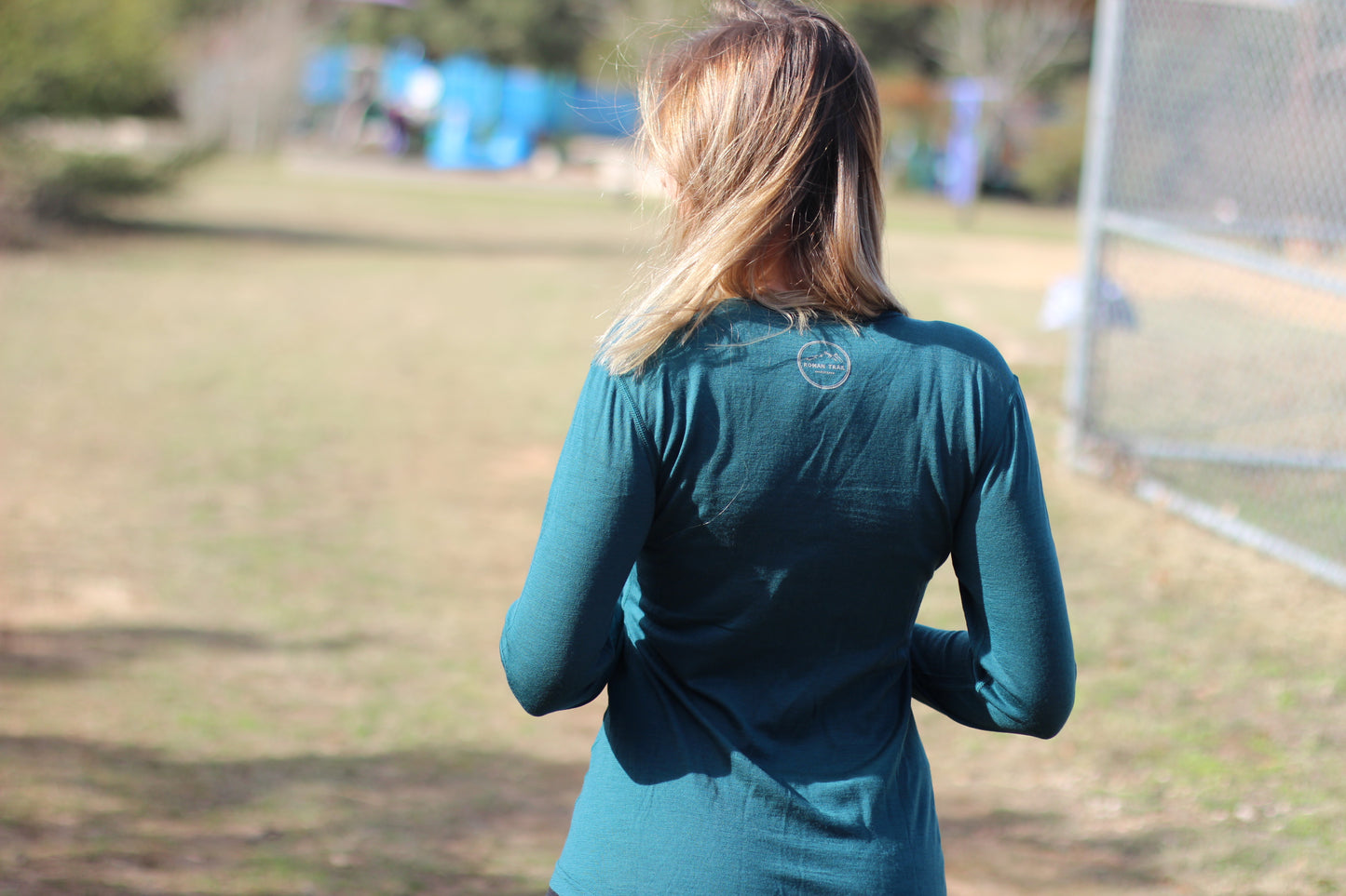 Merino Wool Women's Long Sleeve Top | Crew Neck Shirt | Atlantic Teal