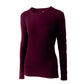 Merino Wool Women's Long Sleeve Top | Crew Neck Shirt | Deep Plum