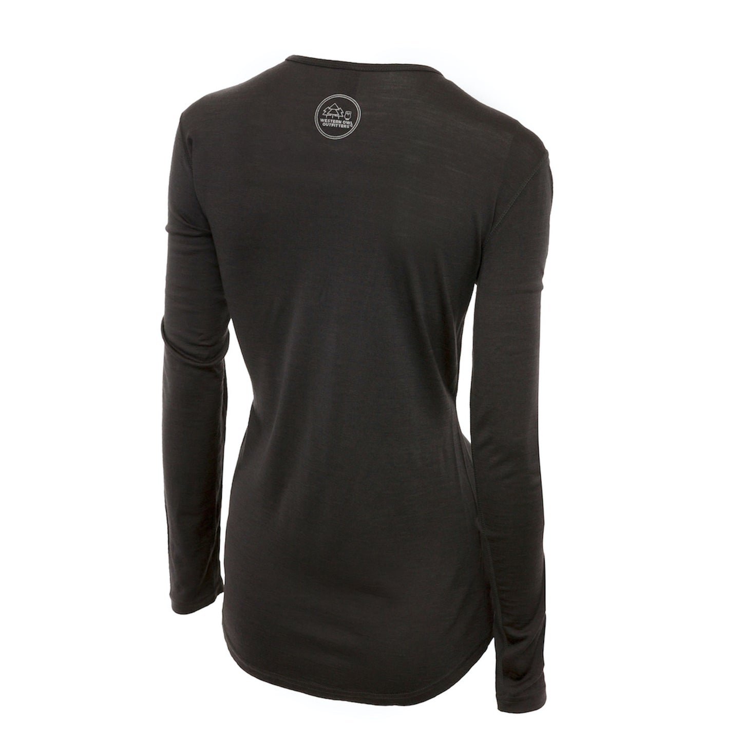 Merino Wool Women's Long Sleeve Top | Crew Neck Shirt  | Grey