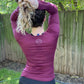 Merino Wool Women's Long Sleeve Top | Crew Neck Shirt | Deep Plum